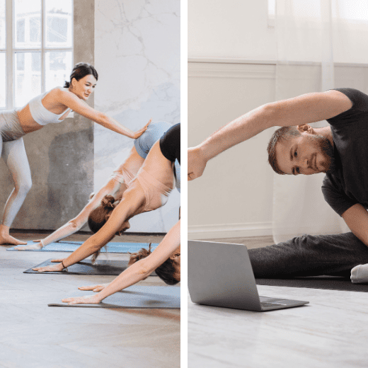 Präsenzyoga und Onlineyoga